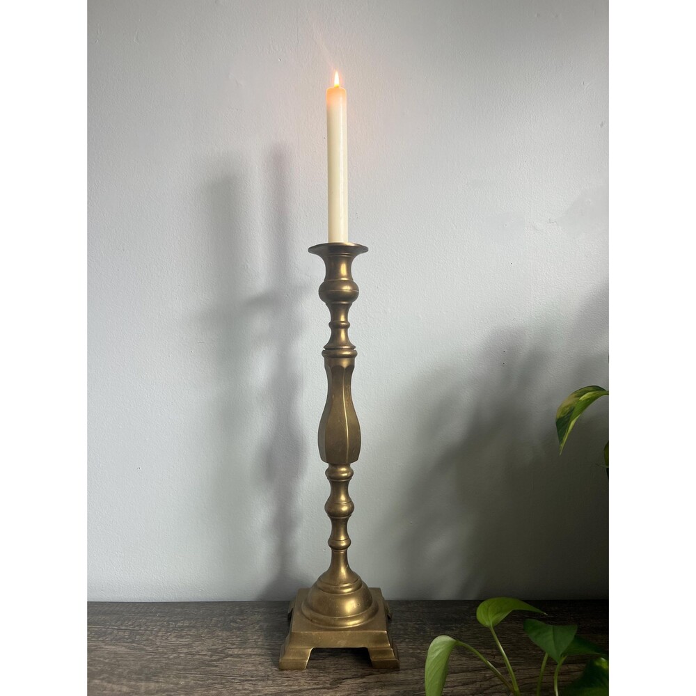 Tall Vintage Brass Candle Holder